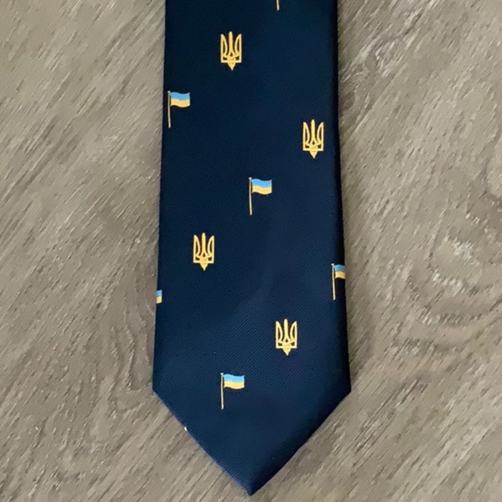 NWT Men’s Tie - Ukrainian Flag and Trident
